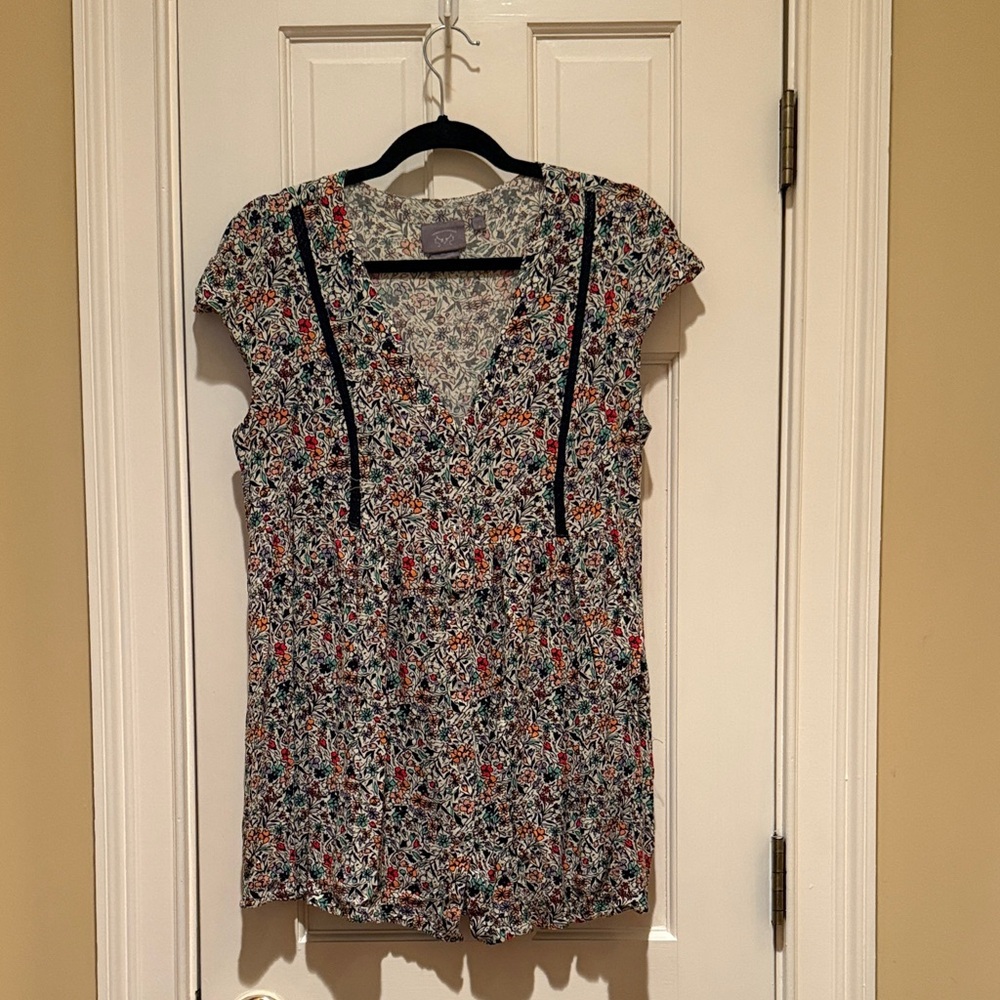 Floral V-Neck Blouse from Anthro